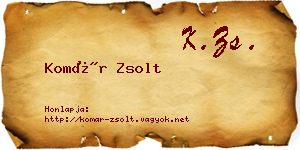 Komár Zsolt névjegykártya